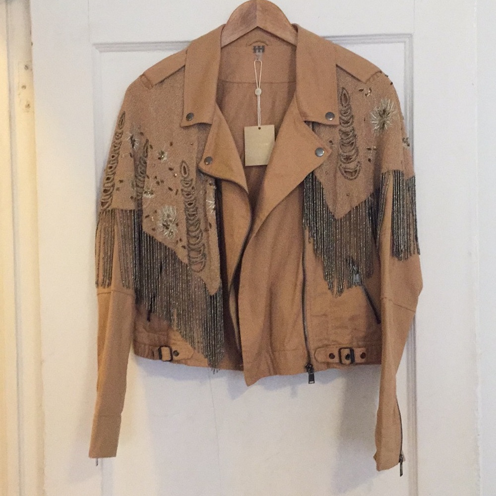 Completely awesome Haute Hippie biker jacket, NWT